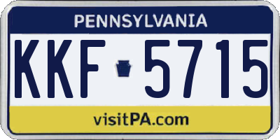 PA license plate KKF5715