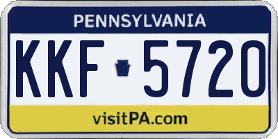 PA license plate KKF5720