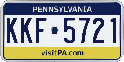 PA license plate KKF5721