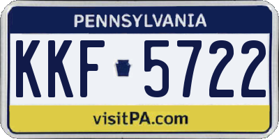 PA license plate KKF5722