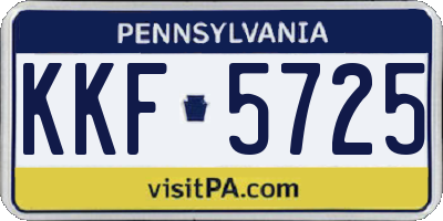 PA license plate KKF5725