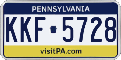 PA license plate KKF5728