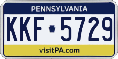 PA license plate KKF5729