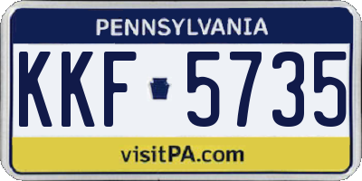 PA license plate KKF5735