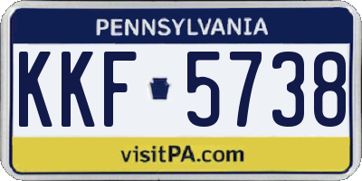 PA license plate KKF5738
