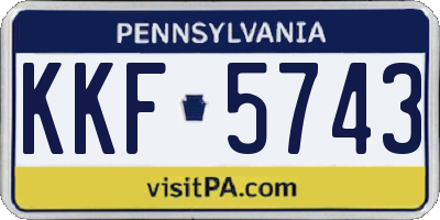 PA license plate KKF5743