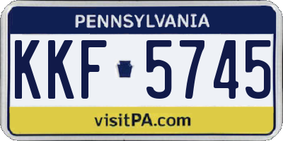 PA license plate KKF5745
