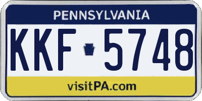 PA license plate KKF5748