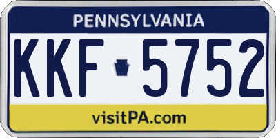 PA license plate KKF5752
