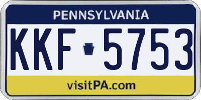 PA license plate KKF5753