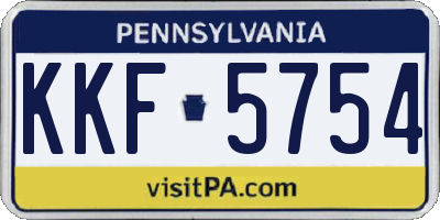 PA license plate KKF5754