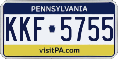 PA license plate KKF5755
