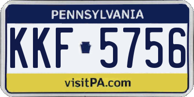 PA license plate KKF5756