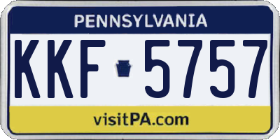 PA license plate KKF5757