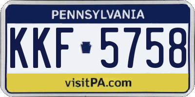 PA license plate KKF5758