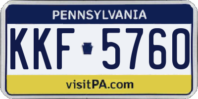 PA license plate KKF5760