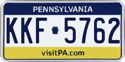 PA license plate KKF5762