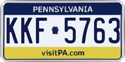 PA license plate KKF5763