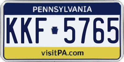 PA license plate KKF5765