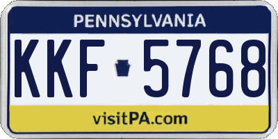 PA license plate KKF5768