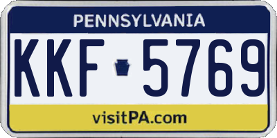 PA license plate KKF5769