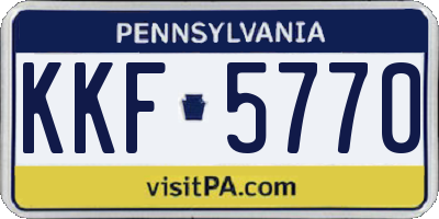 PA license plate KKF5770