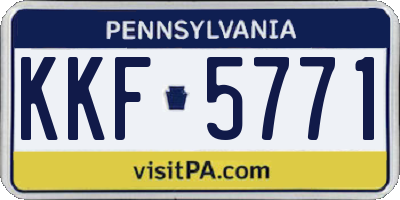 PA license plate KKF5771
