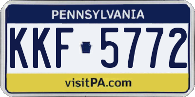 PA license plate KKF5772