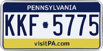 PA license plate KKF5775