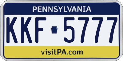 PA license plate KKF5777