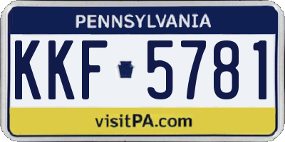 PA license plate KKF5781