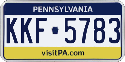 PA license plate KKF5783