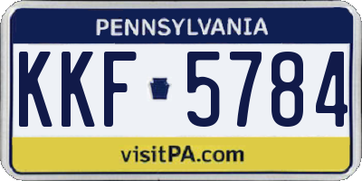 PA license plate KKF5784