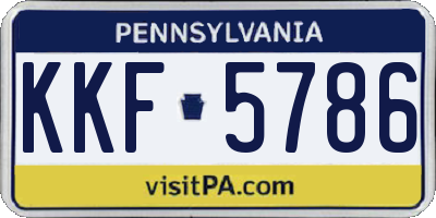 PA license plate KKF5786