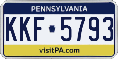 PA license plate KKF5793