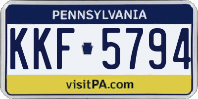 PA license plate KKF5794