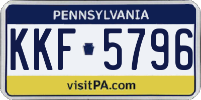 PA license plate KKF5796
