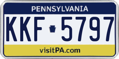 PA license plate KKF5797