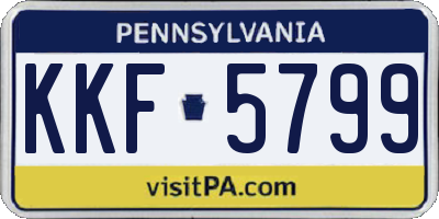 PA license plate KKF5799