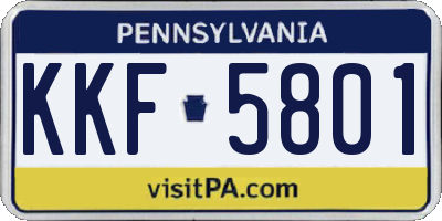 PA license plate KKF5801