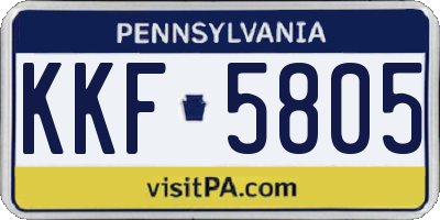 PA license plate KKF5805