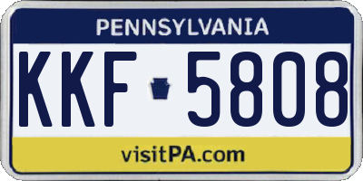 PA license plate KKF5808
