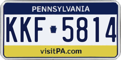 PA license plate KKF5814