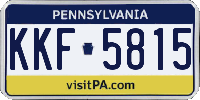 PA license plate KKF5815