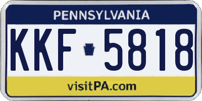 PA license plate KKF5818