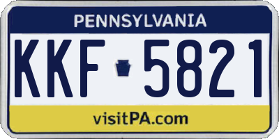 PA license plate KKF5821