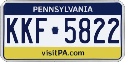 PA license plate KKF5822