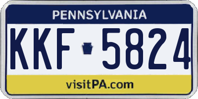 PA license plate KKF5824