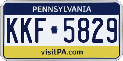 PA license plate KKF5829