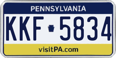 PA license plate KKF5834